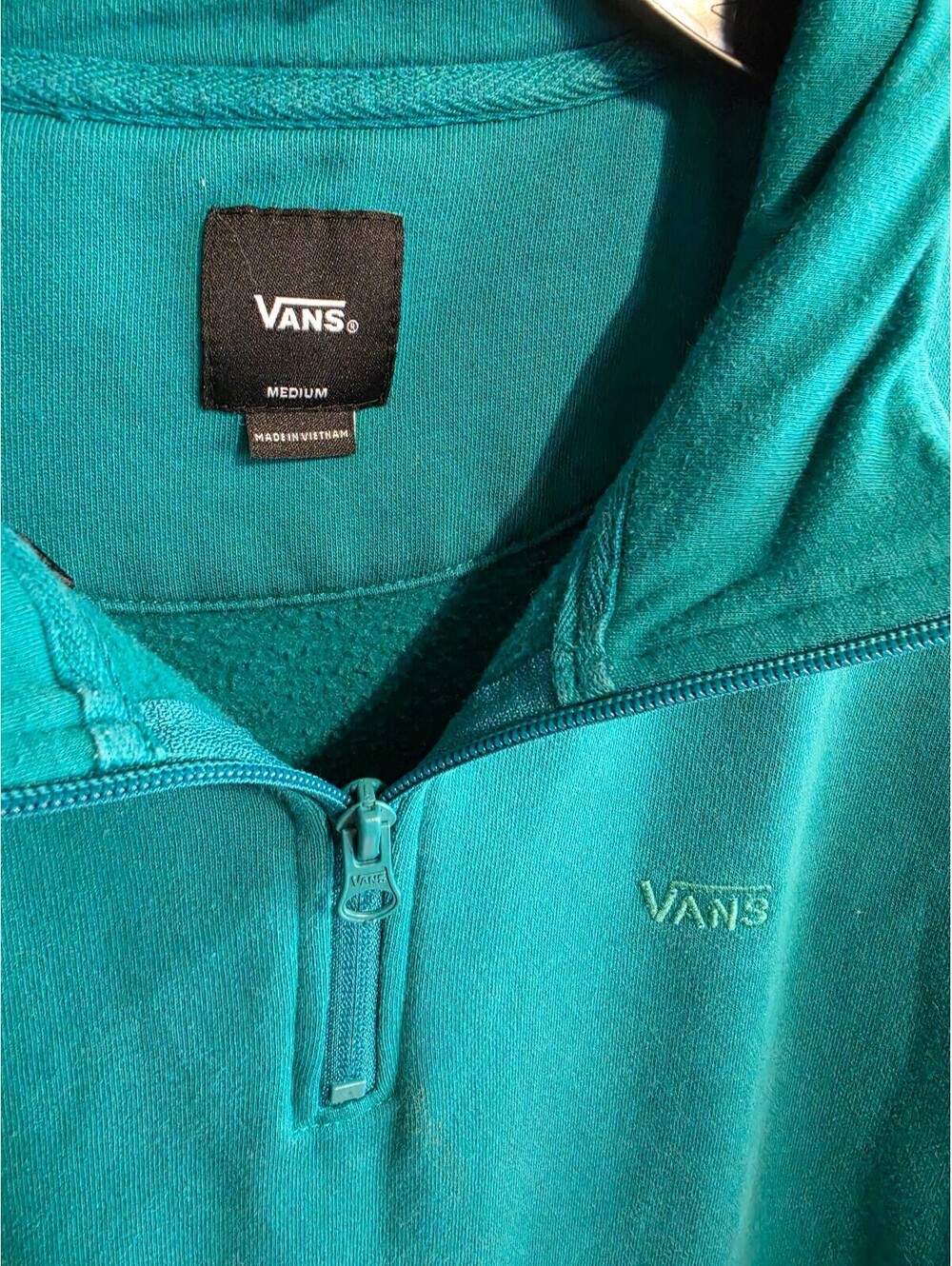 Vans Teal 1/4 Zip Pullover Sweatshirt Size M